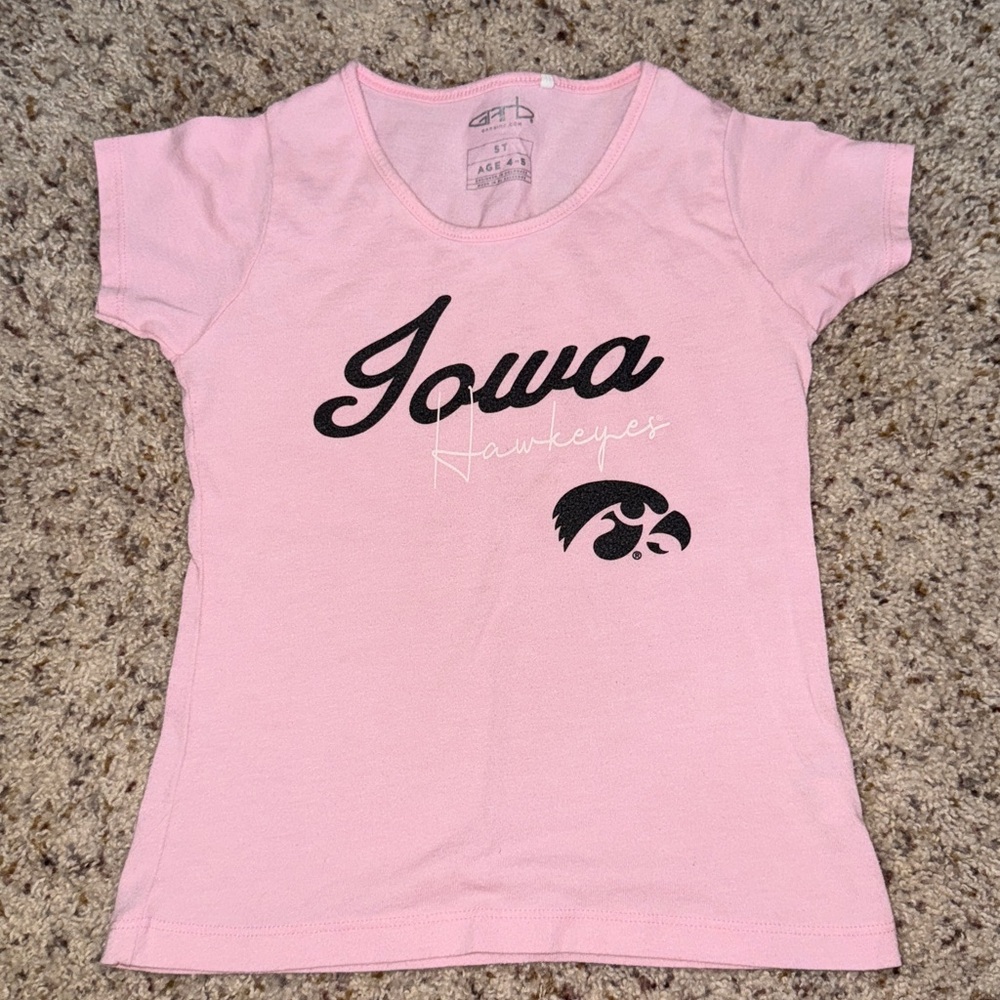 Pink Iowa Hawkeyes Kids Short Sleeve Tee